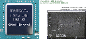 Chipbasis der GeForce GTX 1060 GDDR5X
